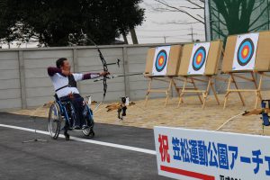 笠松運動公園アーチェリー場竣工式体験会